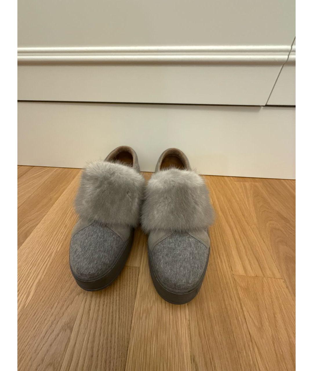 'S MAX MARA Серые текстильные кроссовки, фото 2