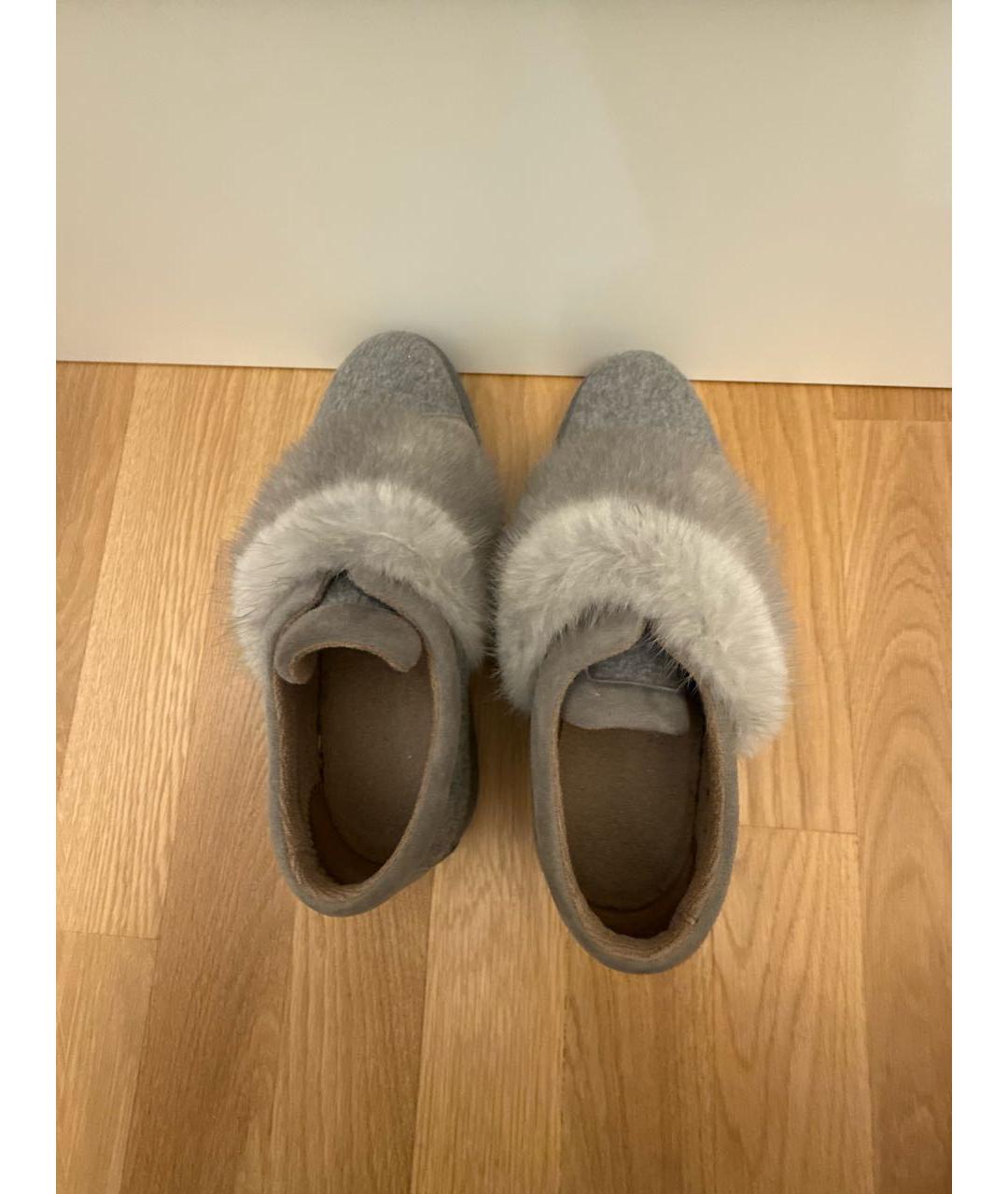 'S MAX MARA Серые текстильные кроссовки, фото 3