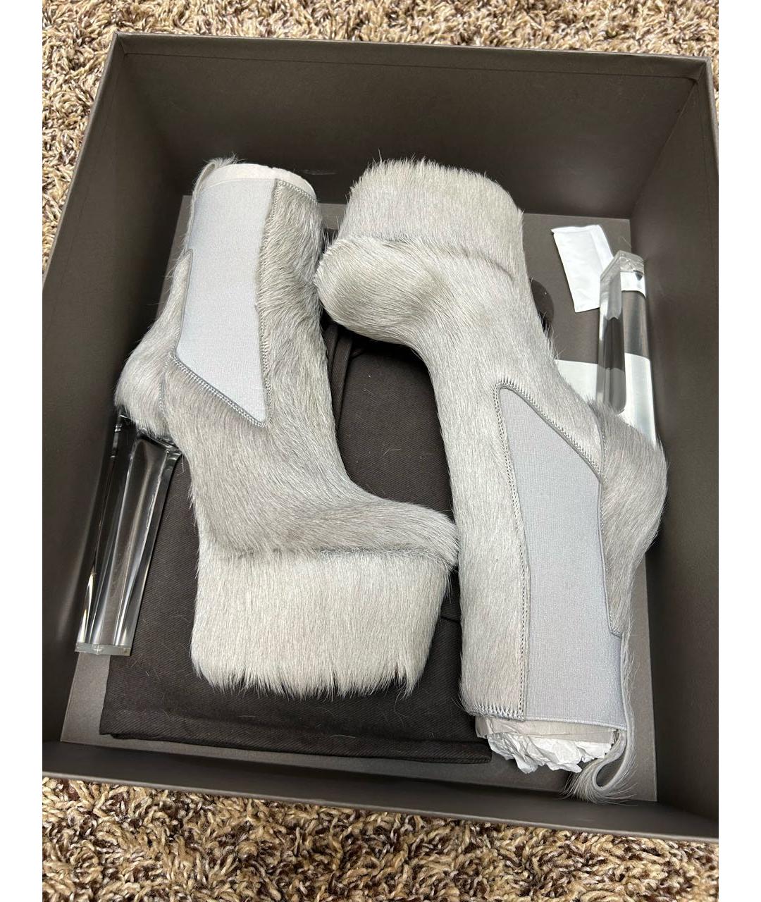 RICK OWENS Серые ботильоны, фото 4