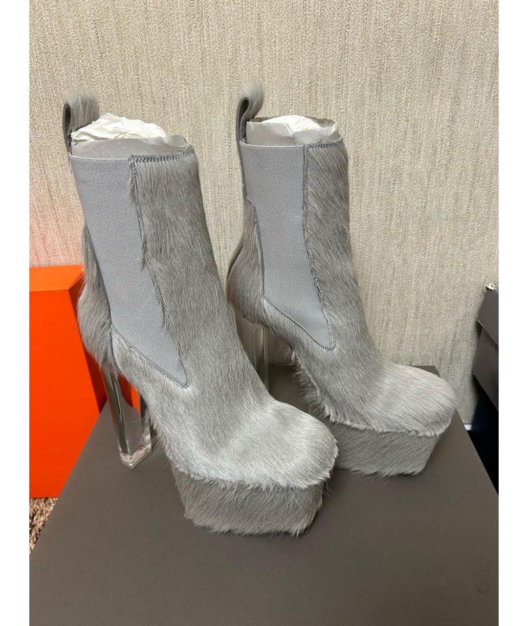 RICK OWENS Серые ботильоны, фото 7