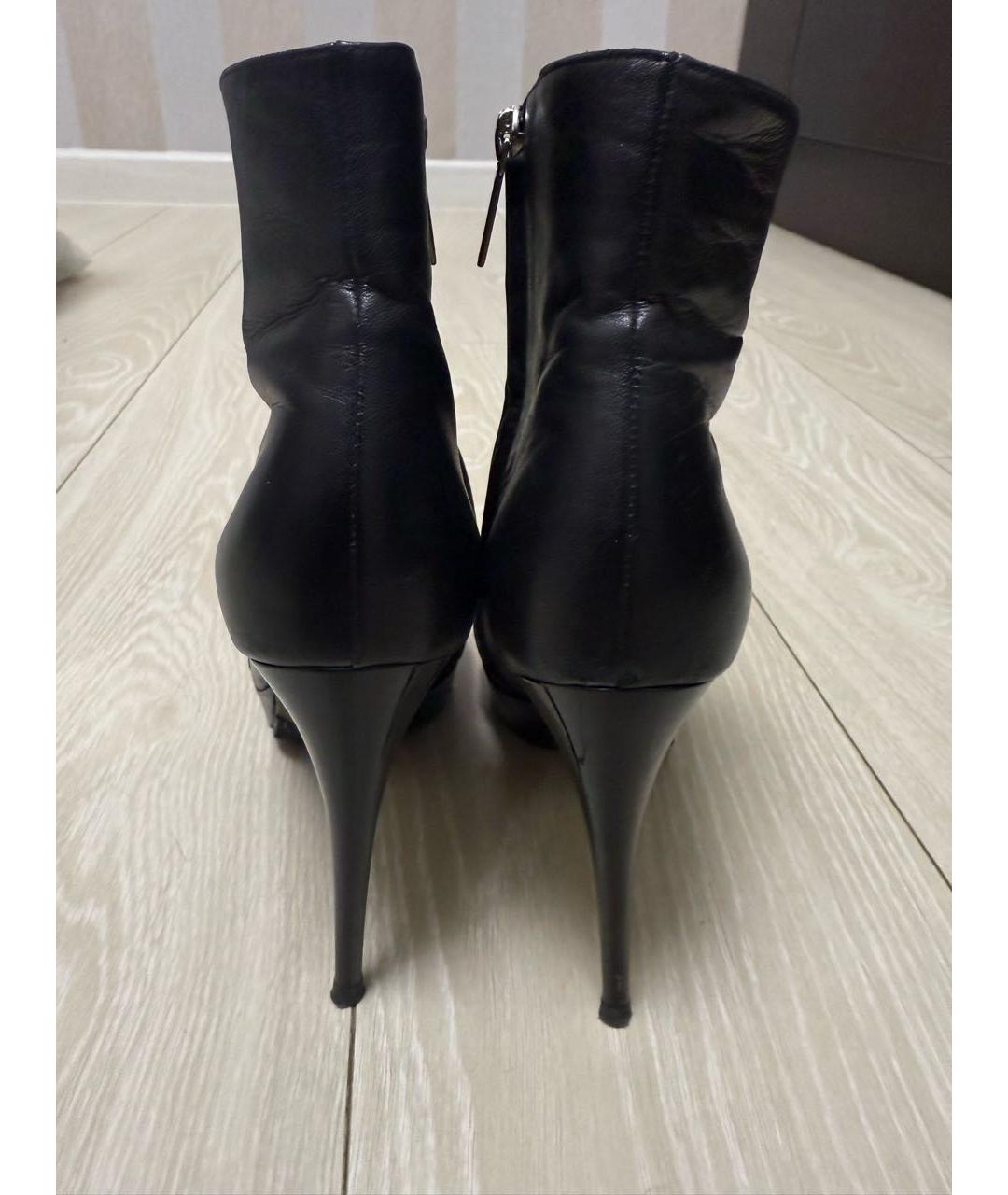 CHRISTIAN DIOR Черные кожаные ботильоны, фото 3