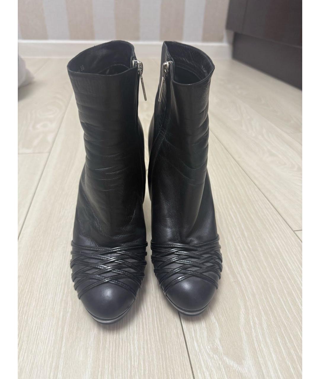 CHRISTIAN DIOR Черные кожаные ботильоны, фото 5
