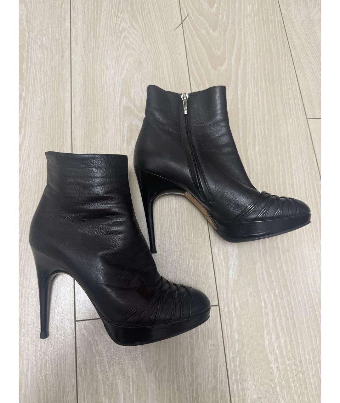 CHRISTIAN DIOR Черные кожаные ботильоны, фото 6
