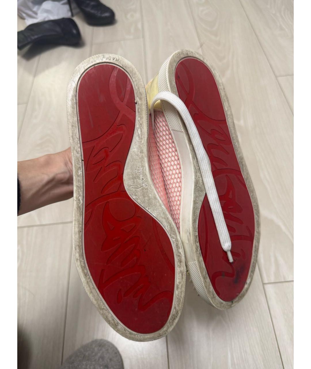 CHRISTIAN LOUBOUTIN Розовые текстильные кеды, фото 5