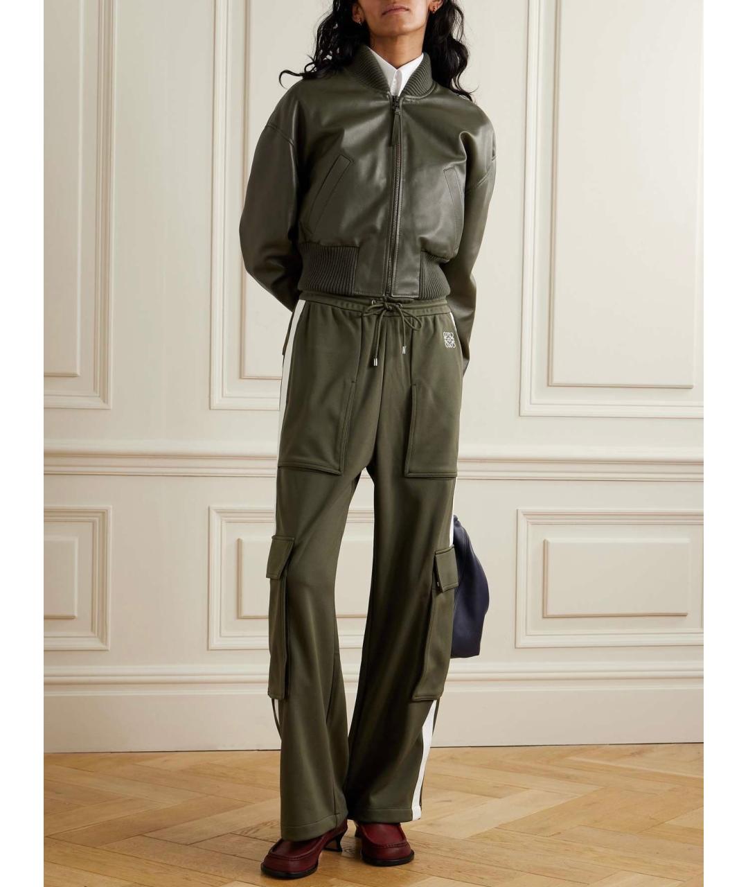 LOEWE Хаки прямые брюки, фото 6