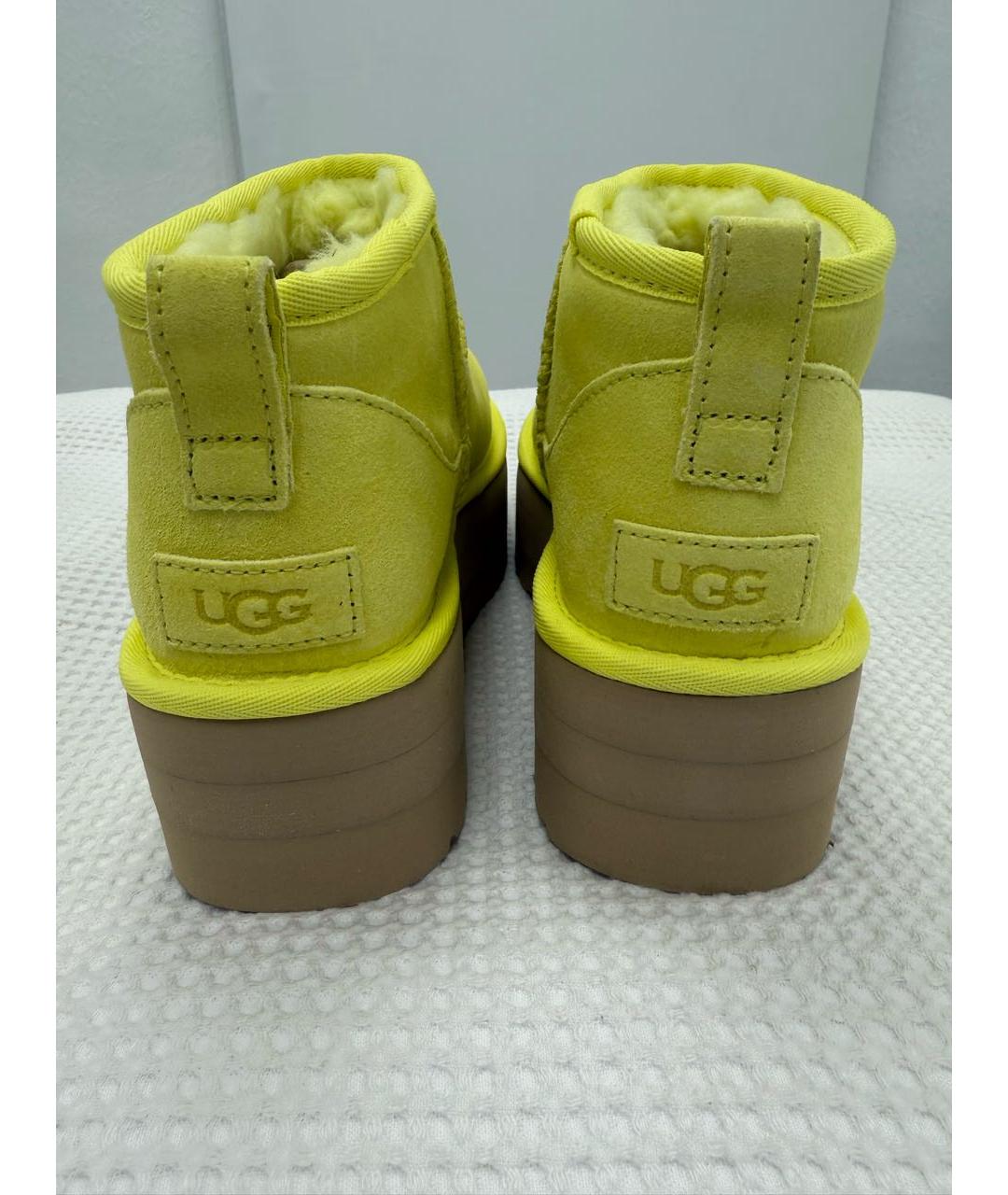 UGG AUSTRALIA Желтые нубуковые ботинки, фото 4