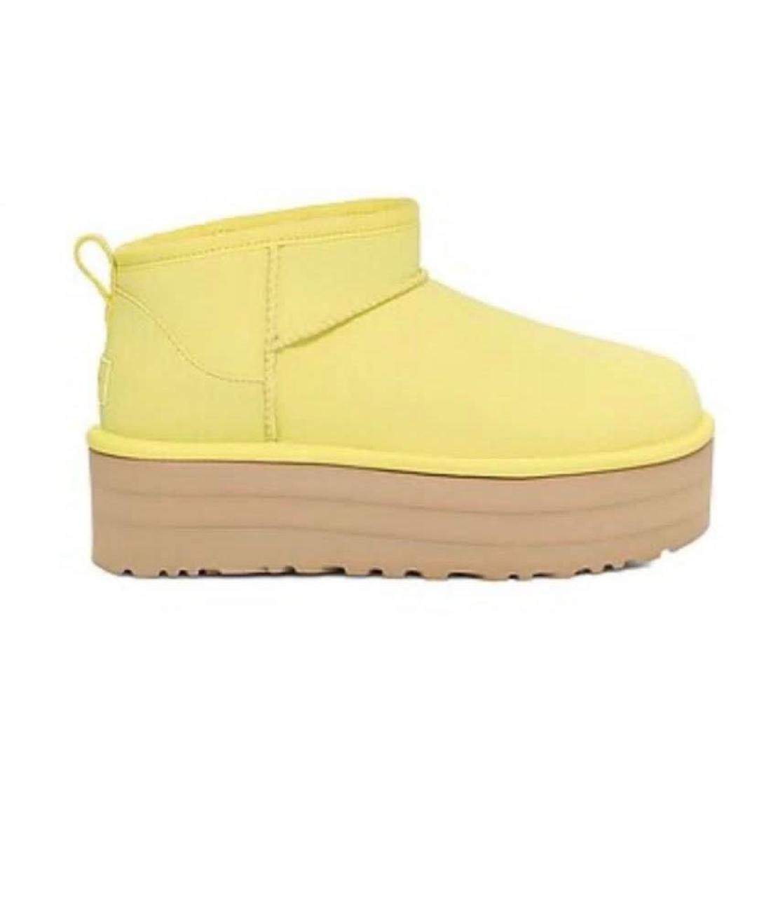 UGG AUSTRALIA Желтые нубуковые ботинки, фото 5