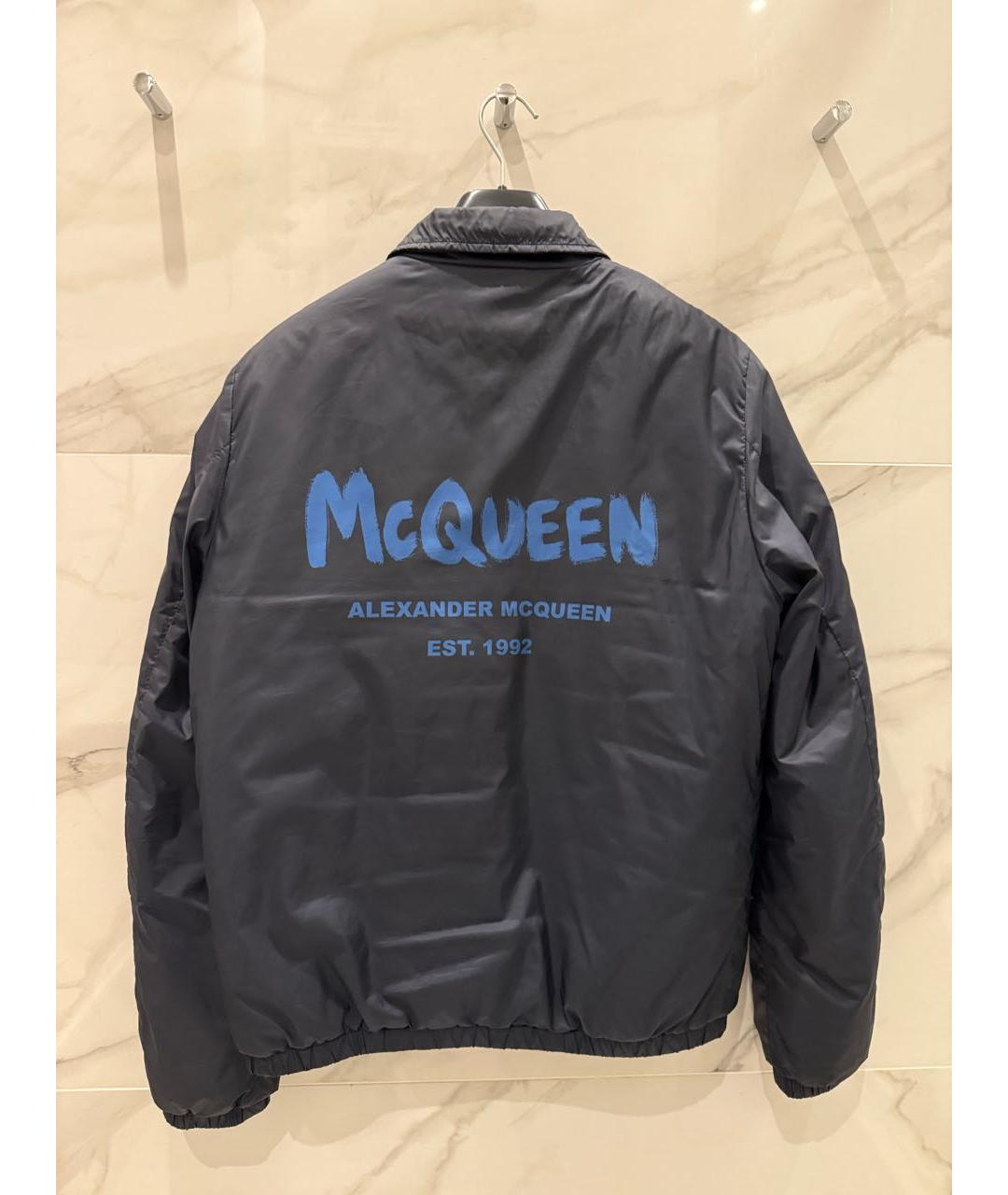 ALEXANDER MCQUEEN Темно-синяя полиэстеровая куртка, фото 2