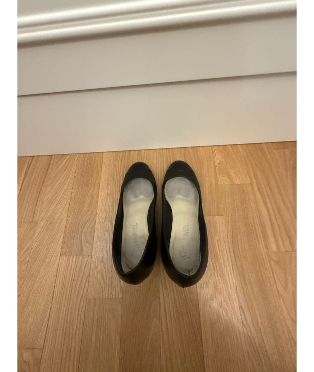 CHANEL Черные кожаные туфли, фото 3