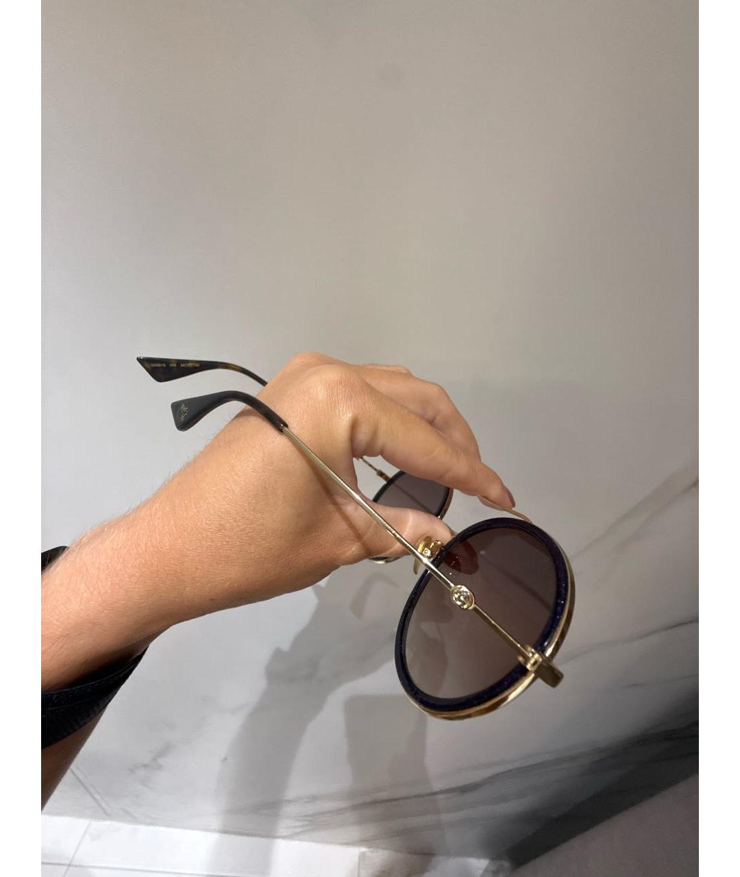 GUCCI Синие металлические солнцезащитные очки, фото 2