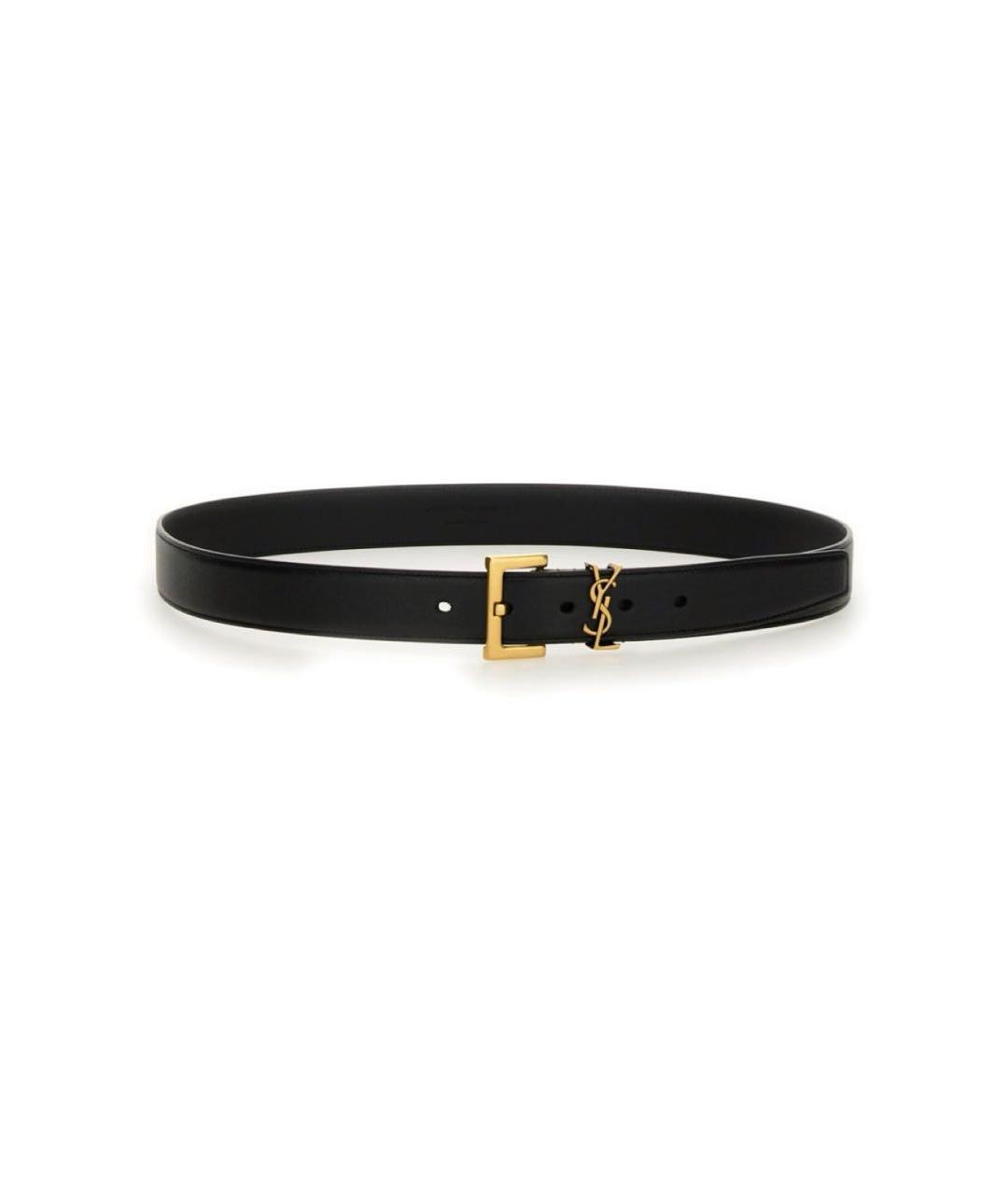 SAINT LAURENT Черный кожаный ремень, фото 6