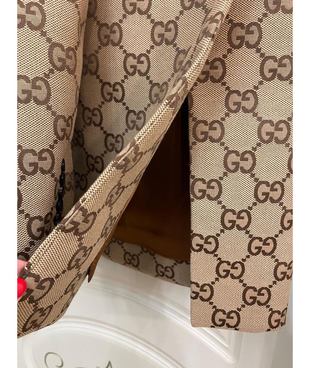 GUCCI Коричневый хлопковый костюм с юбками, фото 6
