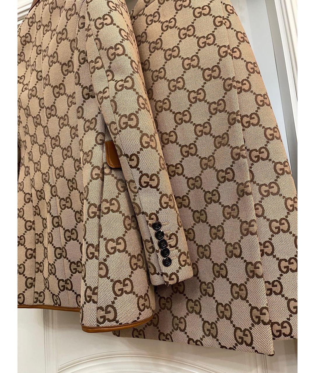 GUCCI Коричневый хлопковый костюм с юбками, фото 4