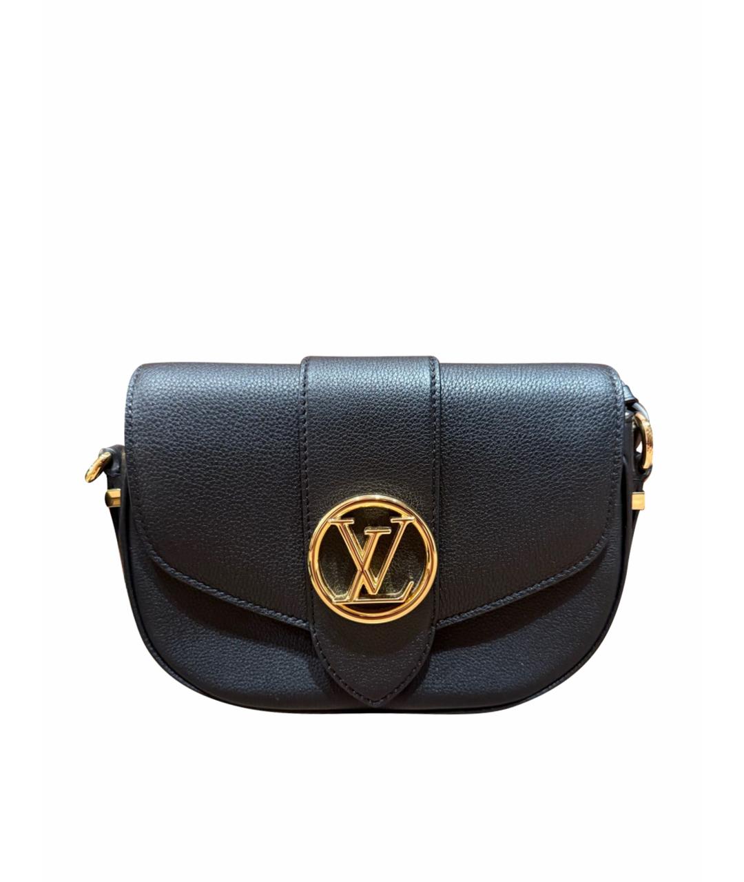 LOUIS VUITTON Черная кожаная сумка через плечо, фото 1