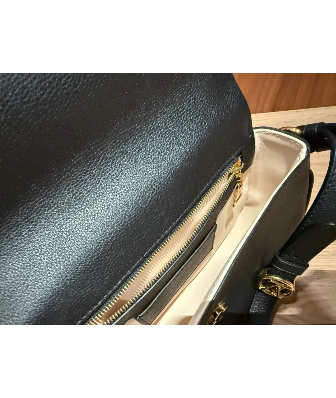 LOUIS VUITTON Черная кожаная сумка через плечо, фото 4