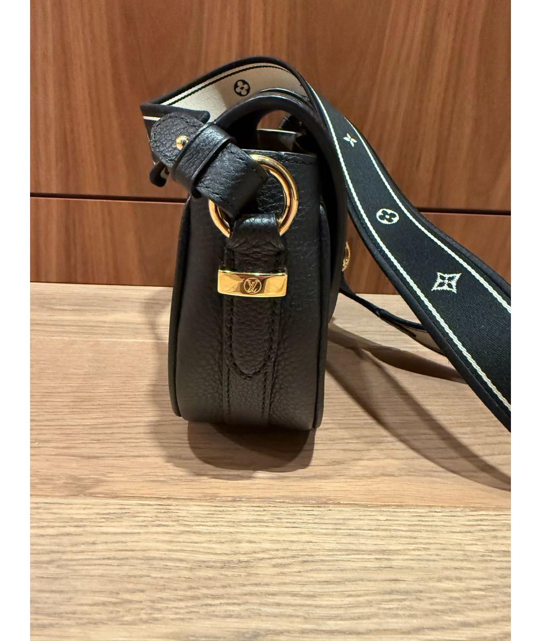 LOUIS VUITTON Черная кожаная сумка через плечо, фото 2