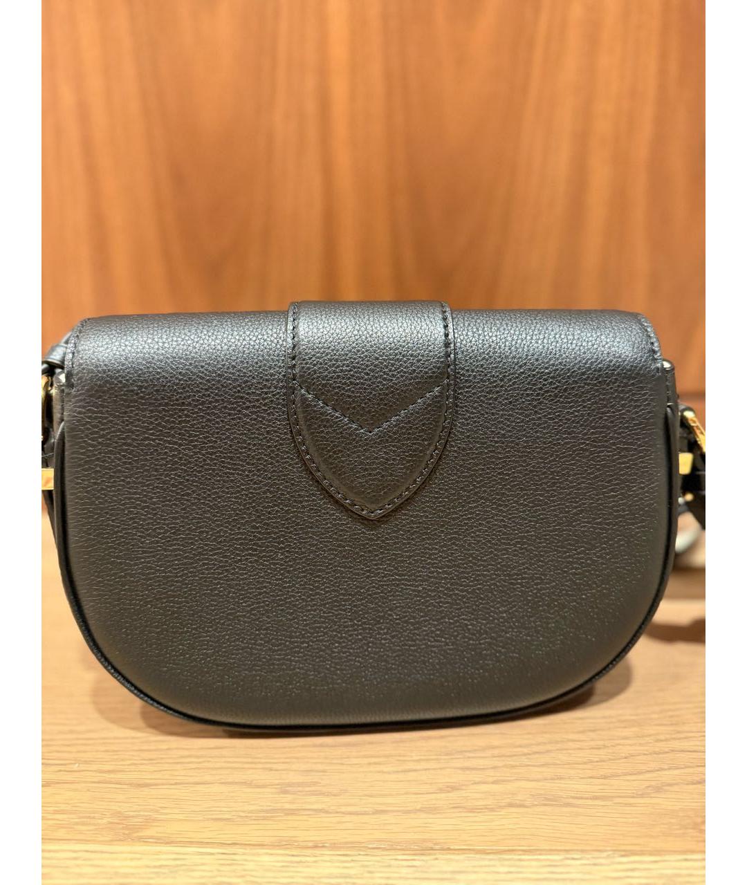 LOUIS VUITTON Черная кожаная сумка через плечо, фото 3