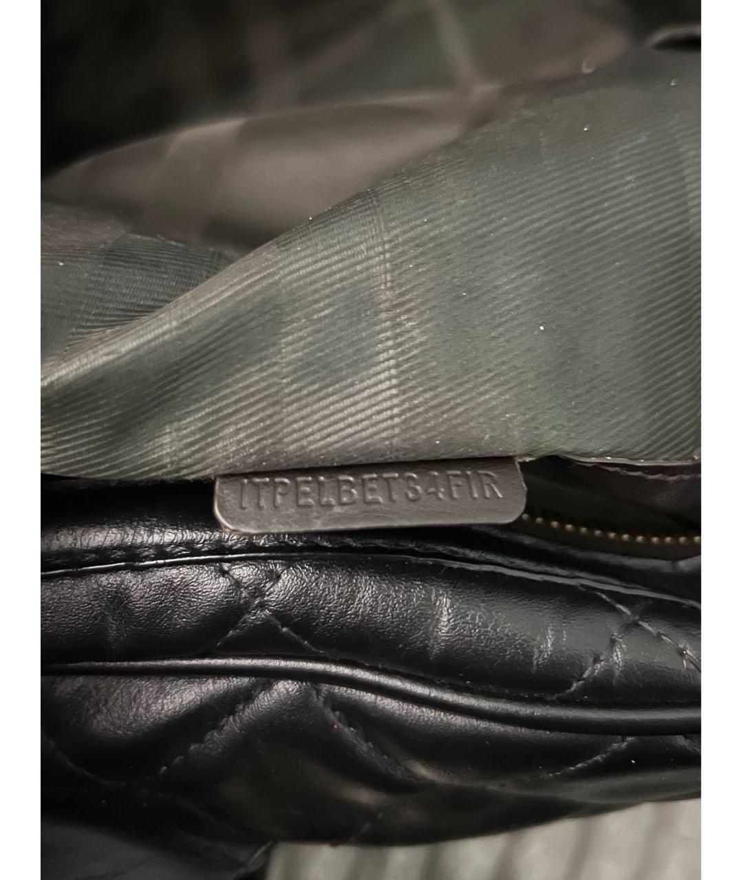 BURBERRY Черная кожаная сумка с короткими ручками, фото 8
