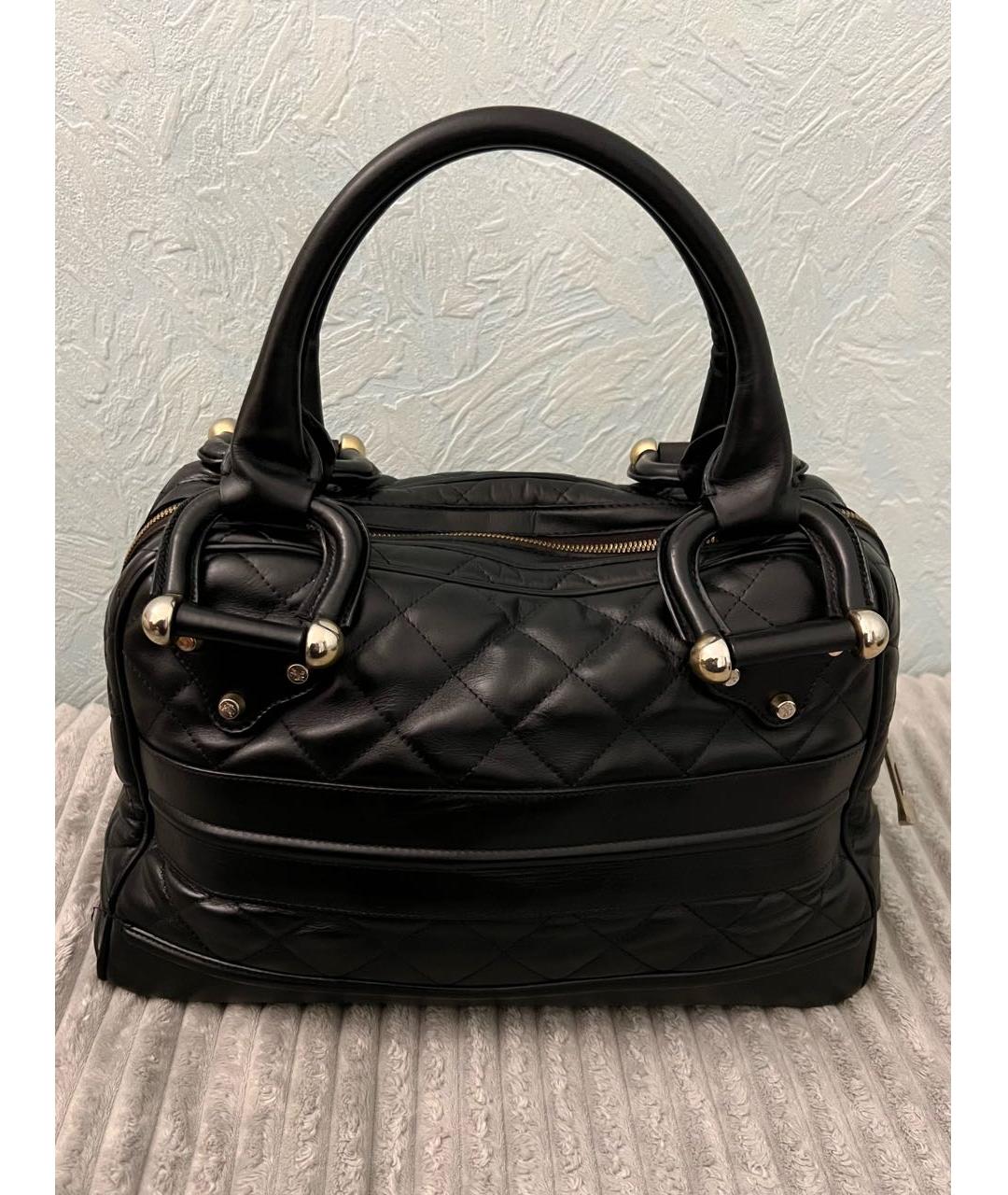 BURBERRY Черная кожаная сумка с короткими ручками, фото 3