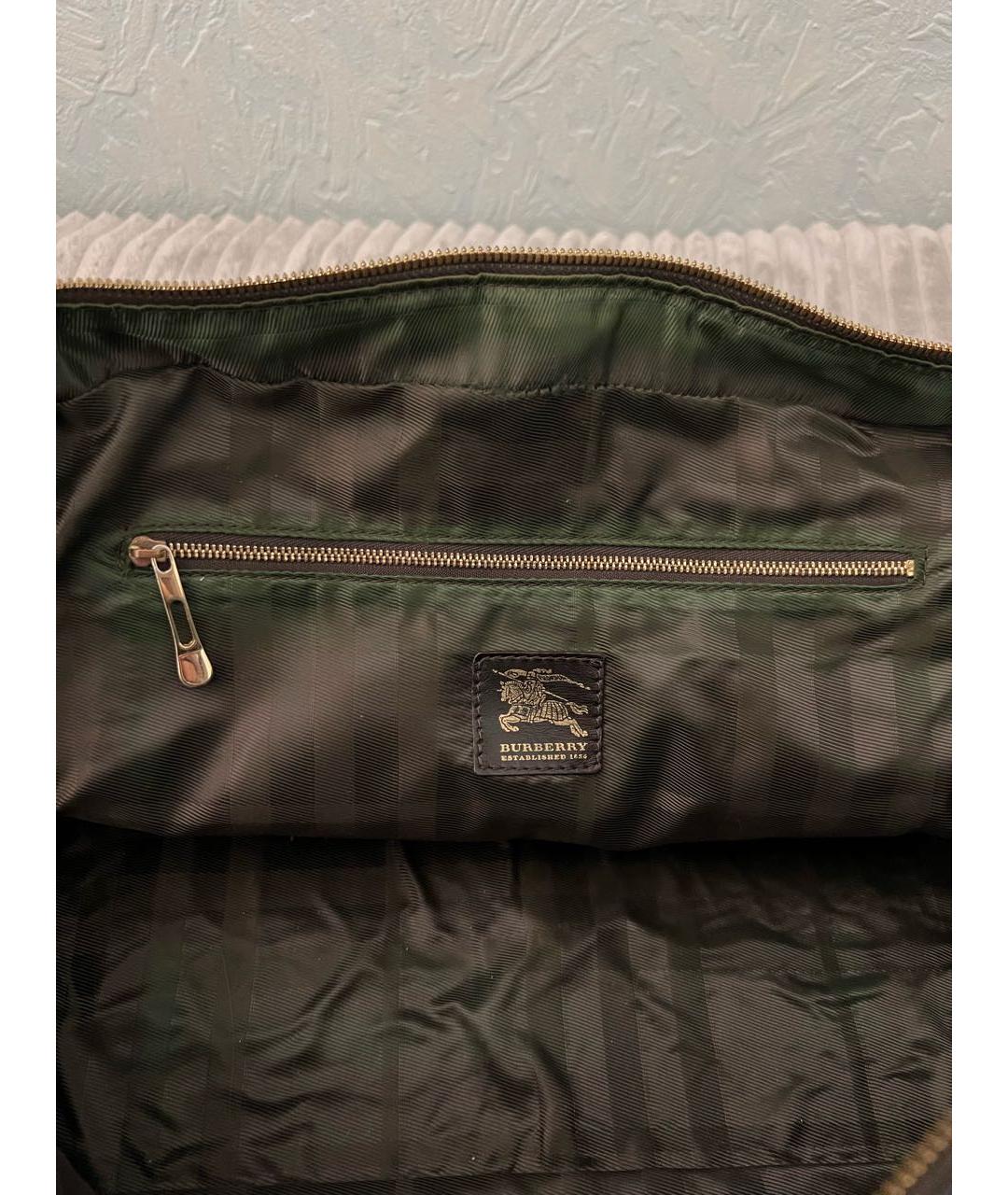 BURBERRY Черная кожаная сумка с короткими ручками, фото 7