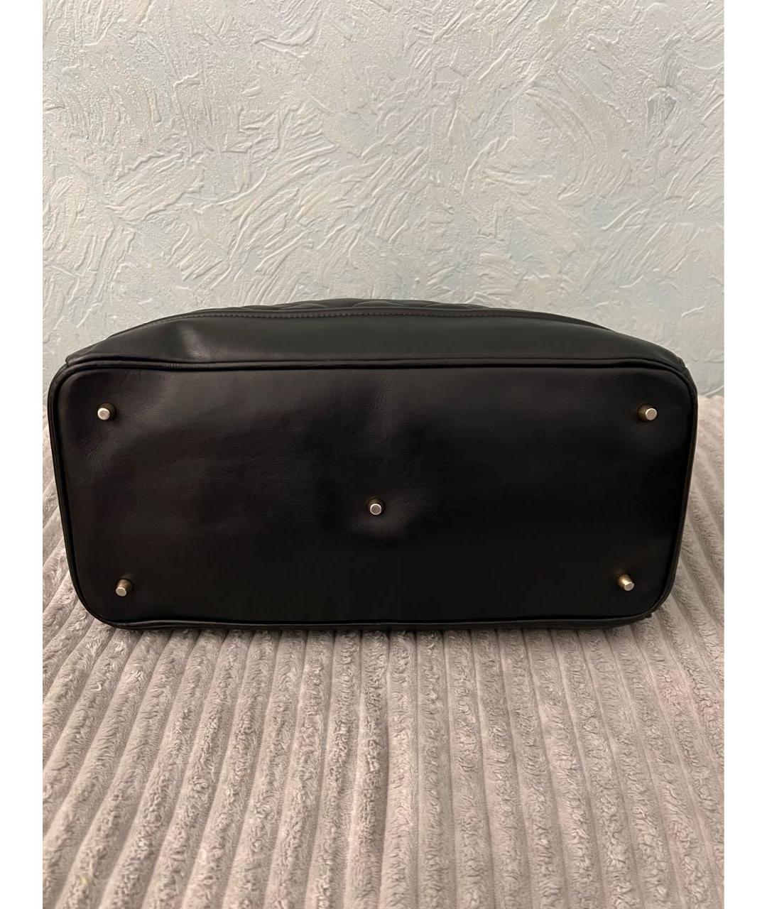 BURBERRY Черная кожаная сумка с короткими ручками, фото 6