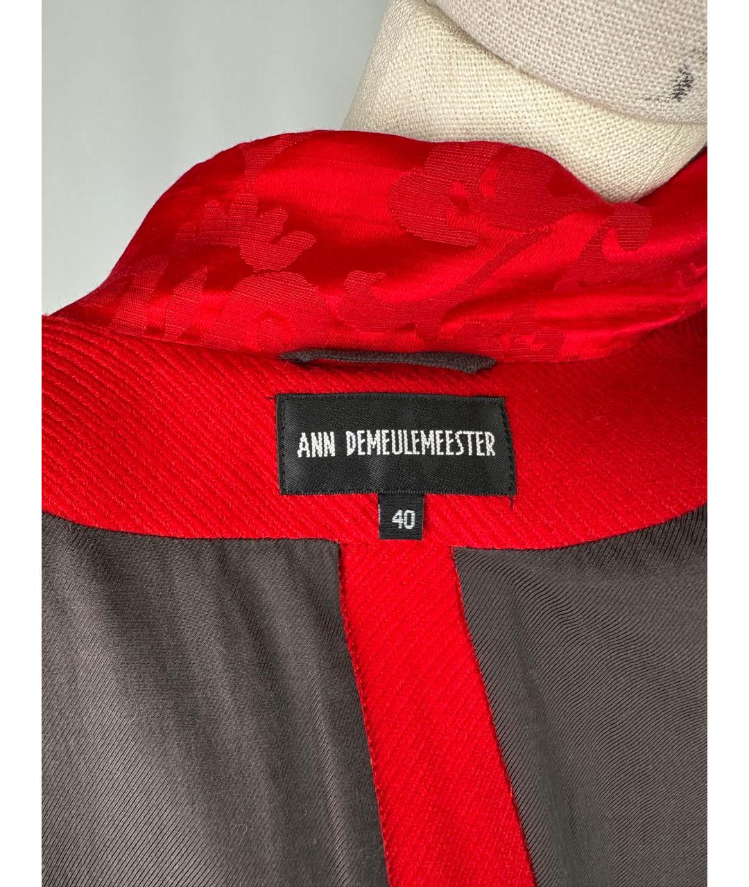 ANN DEMEULEMEESTER Красное шерстяное пальто, фото 7