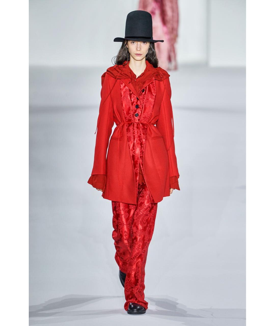 ANN DEMEULEMEESTER Красное шерстяное пальто, фото 2