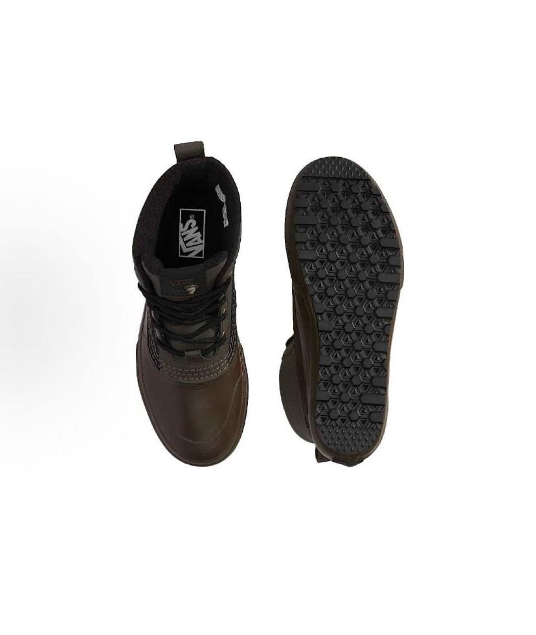 VANS Коричневые кожаные высокие кроссовки / кеды, фото 4