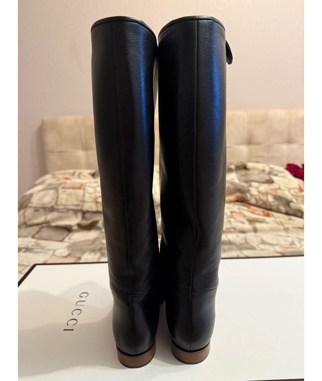 GUCCI Коричневые кожаные сапоги, фото 4