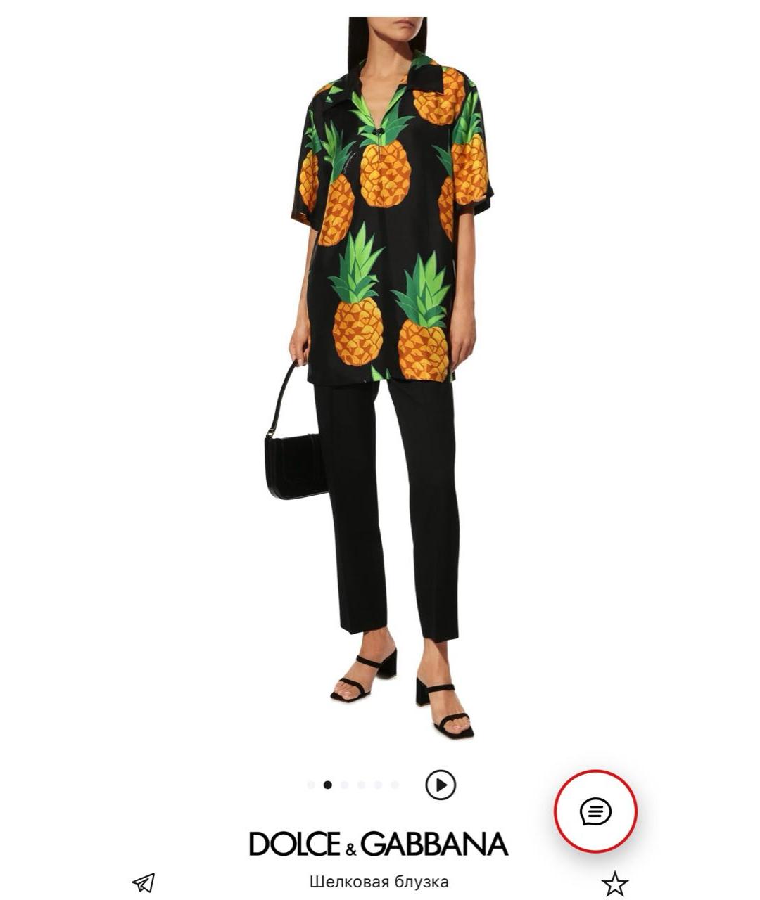 DOLCE&GABBANA Черная шелковая блузы, фото 5