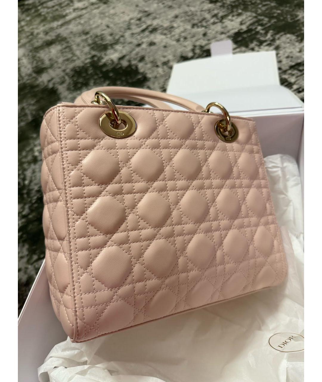 CHRISTIAN DIOR Розовая кожаная сумка с короткими ручками, фото 2