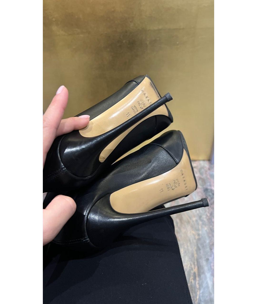 CASADEI Черные кожаные ботфорты, фото 8