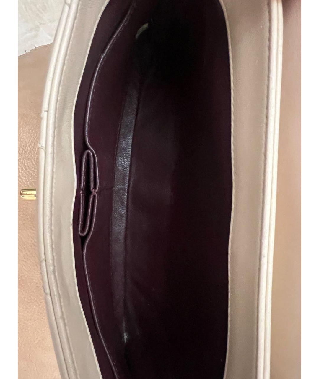 CHANEL Бежевая кожаная сумка через плечо, фото 2