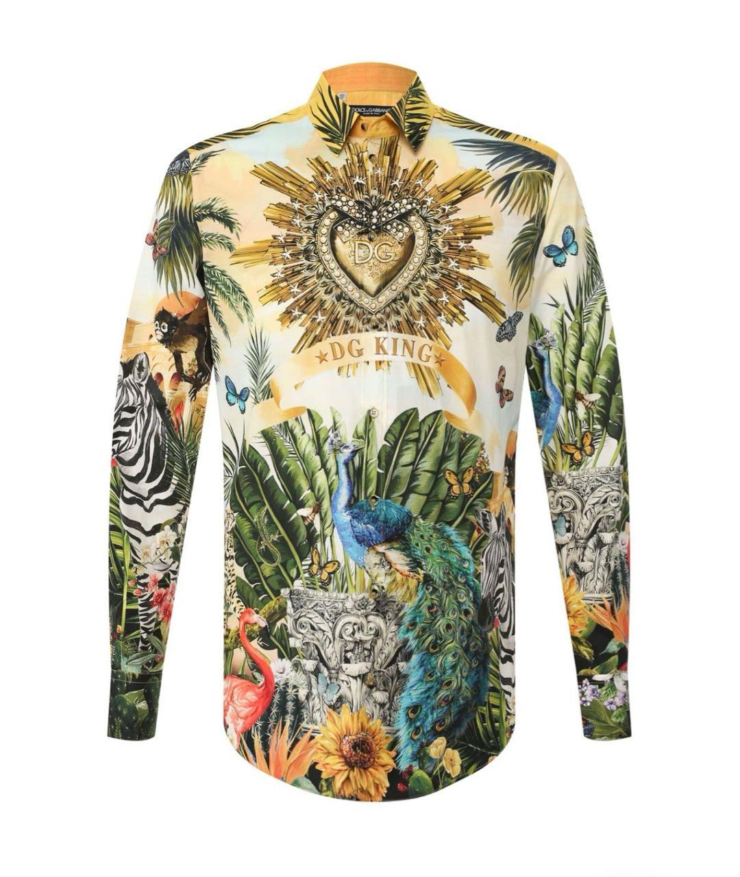 DOLCE&GABBANA Мульти хлопковая кэжуал рубашка, фото 1