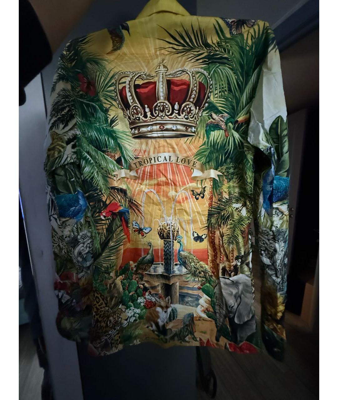 DOLCE&GABBANA Мульти хлопковая кэжуал рубашка, фото 5