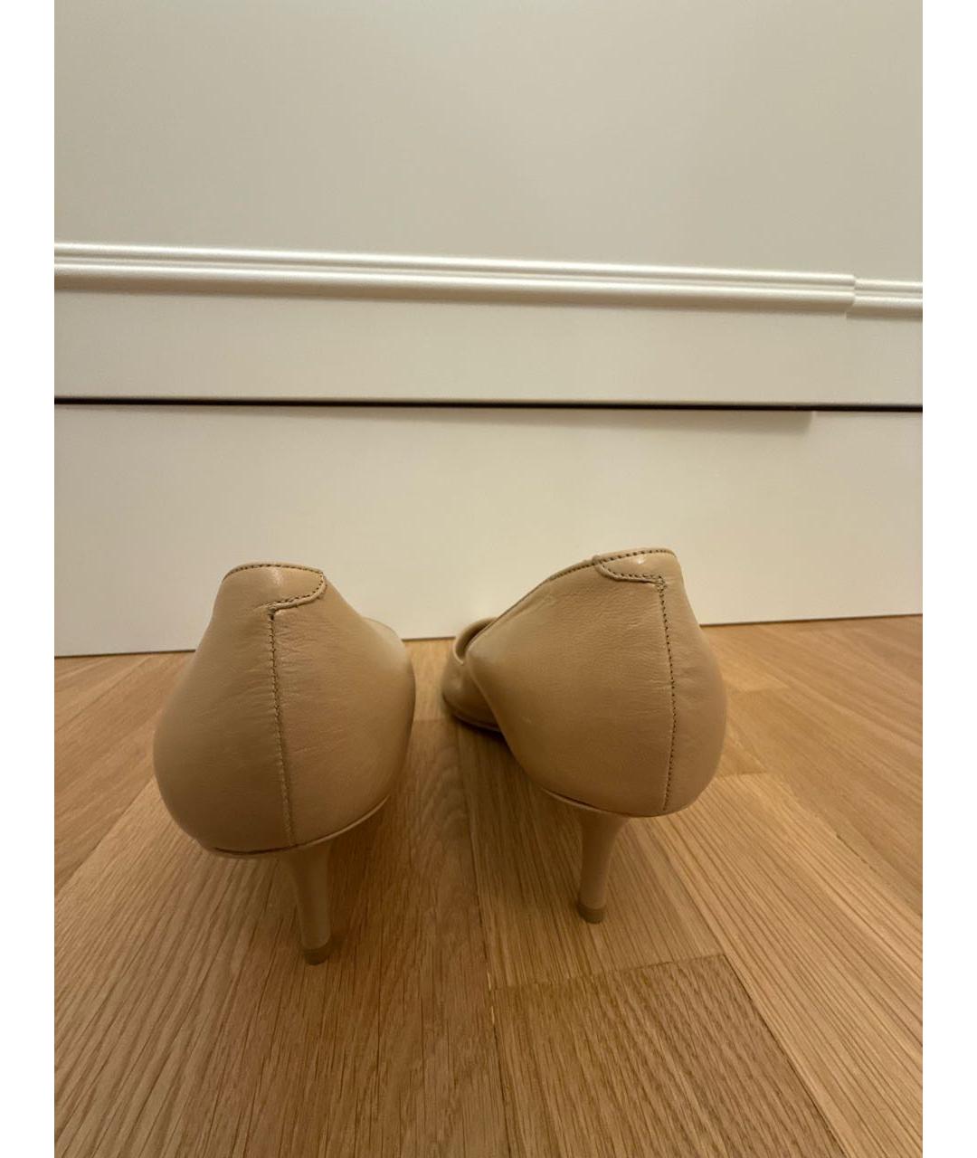 JIMMY CHOO Бежевые кожаные туфли, фото 4
