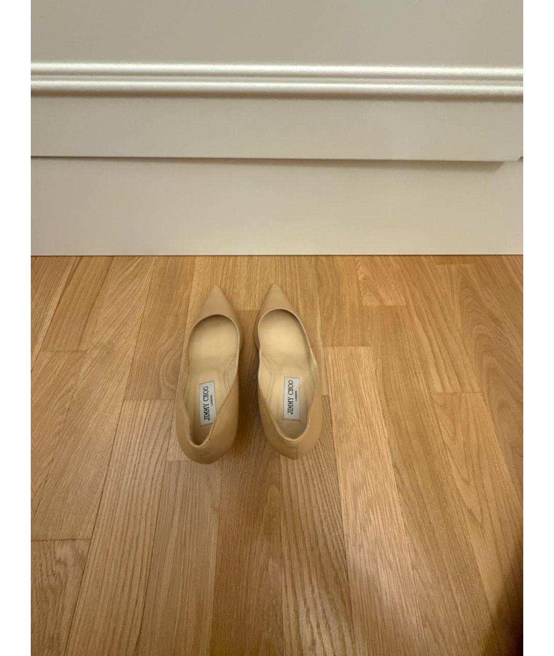 JIMMY CHOO Бежевые кожаные туфли, фото 3