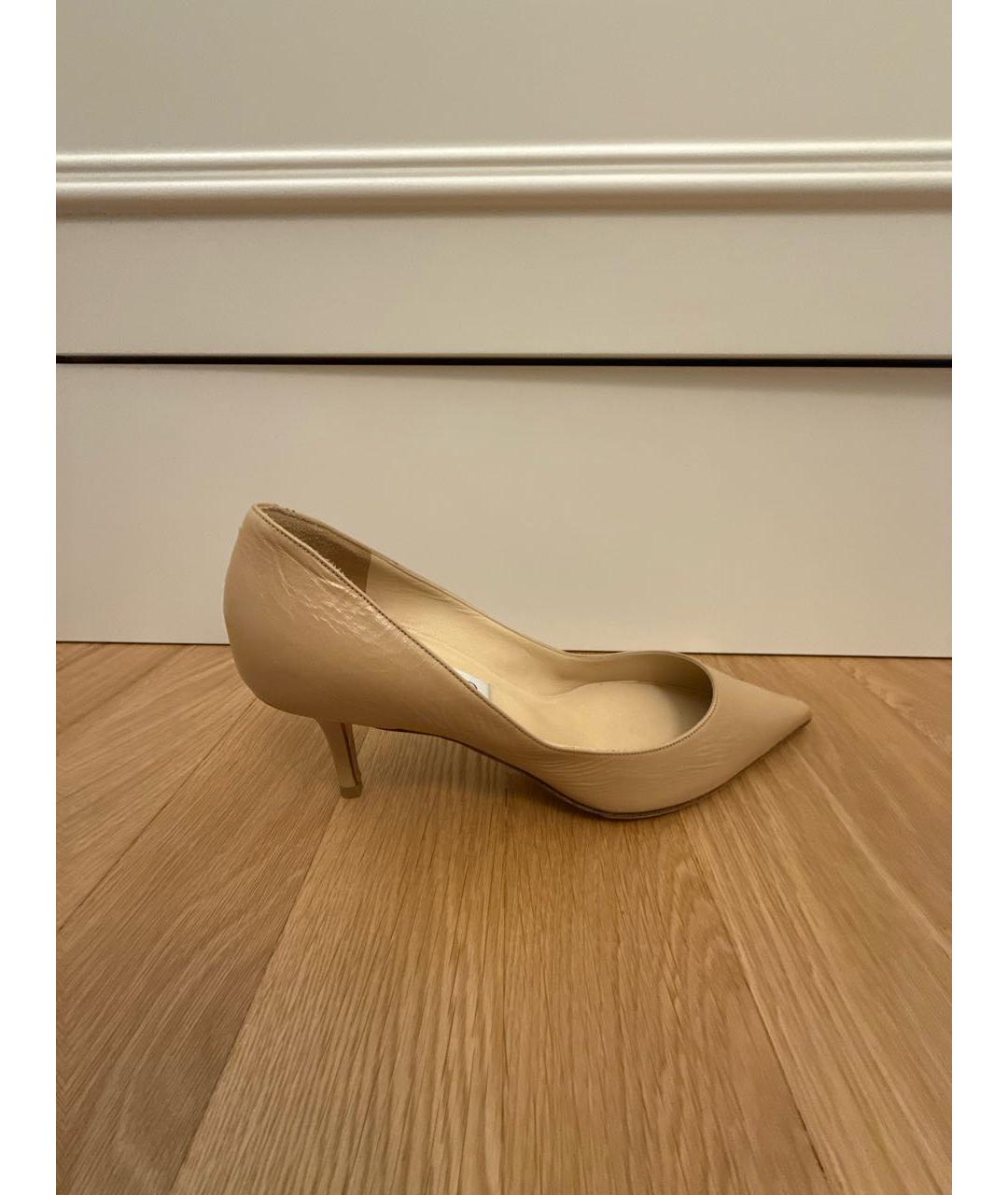 JIMMY CHOO Бежевые кожаные туфли, фото 5