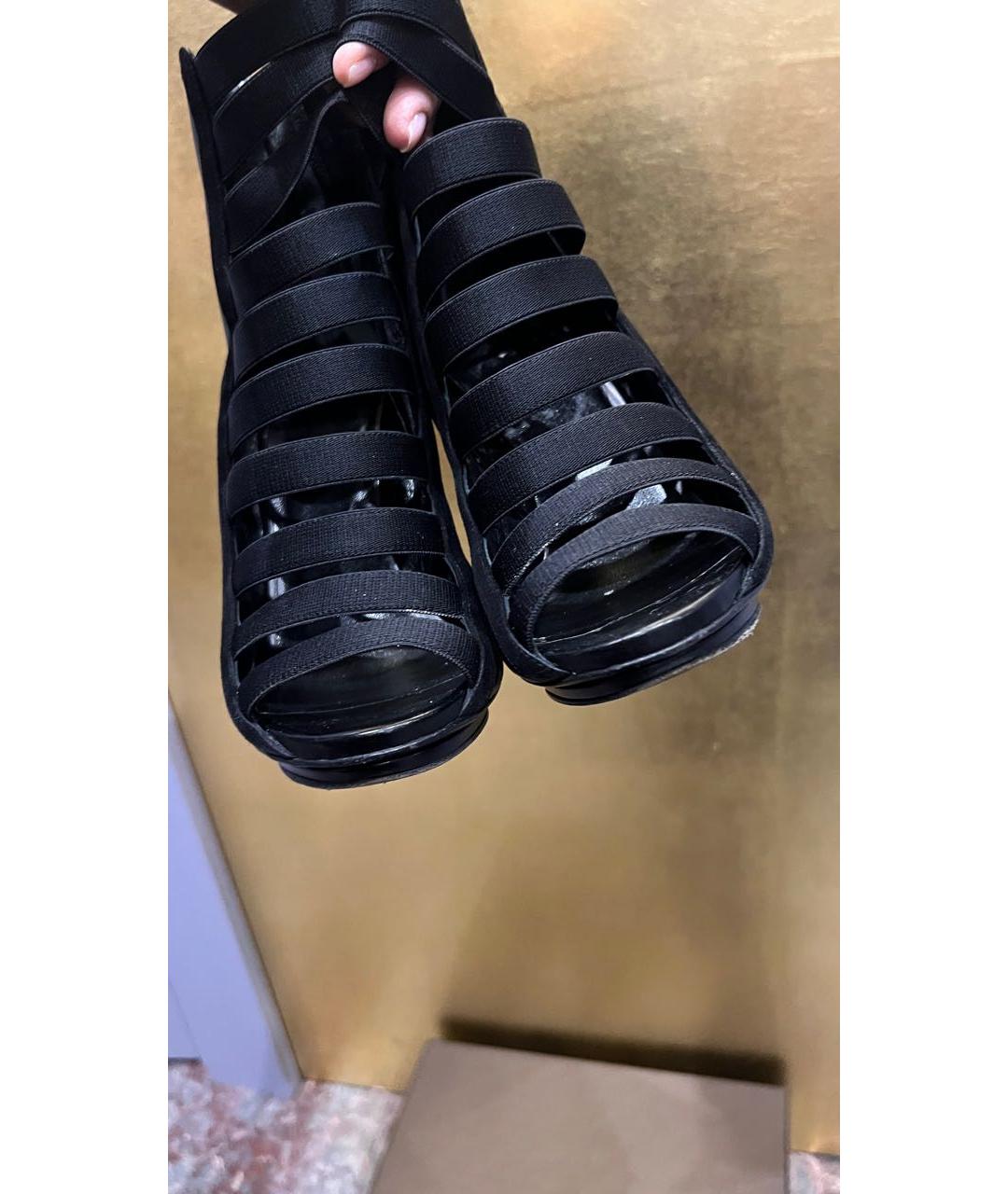 GUCCI Черные кожаные босоножки, фото 3