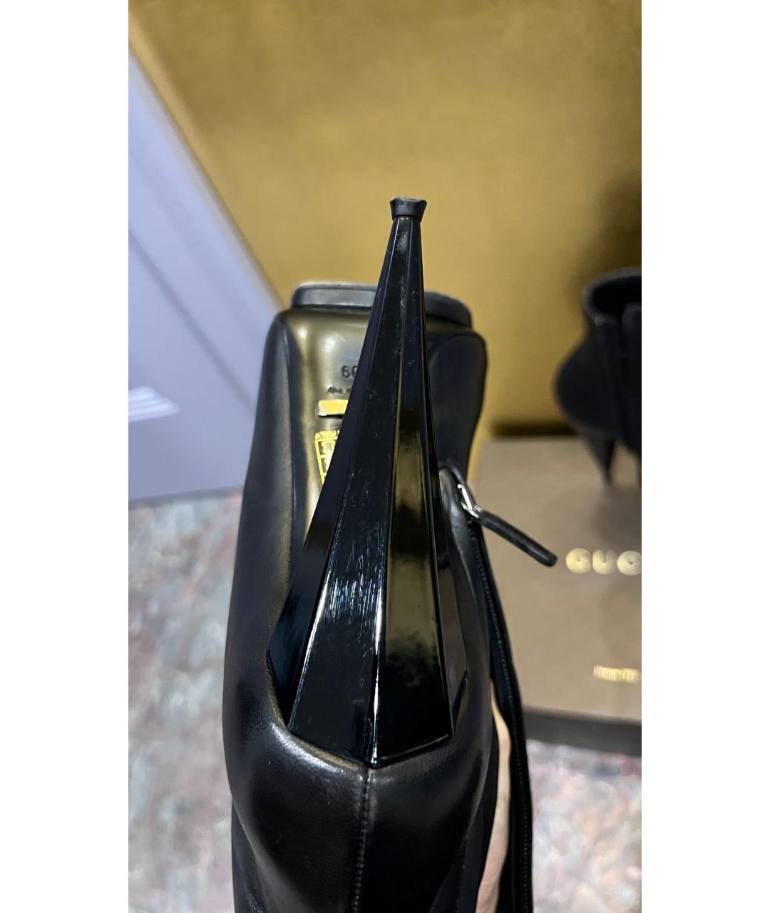 GUCCI Черные кожаные босоножки, фото 7