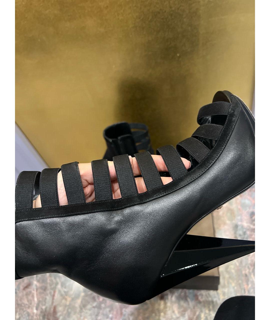 GUCCI Черные кожаные босоножки, фото 6