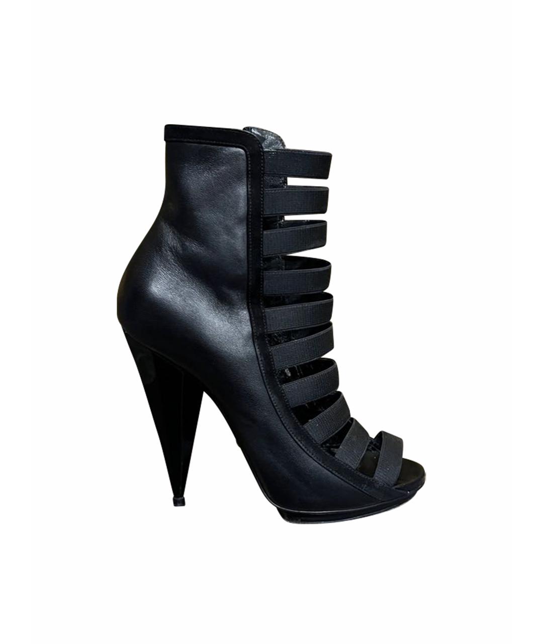 GUCCI Черные кожаные босоножки, фото 1