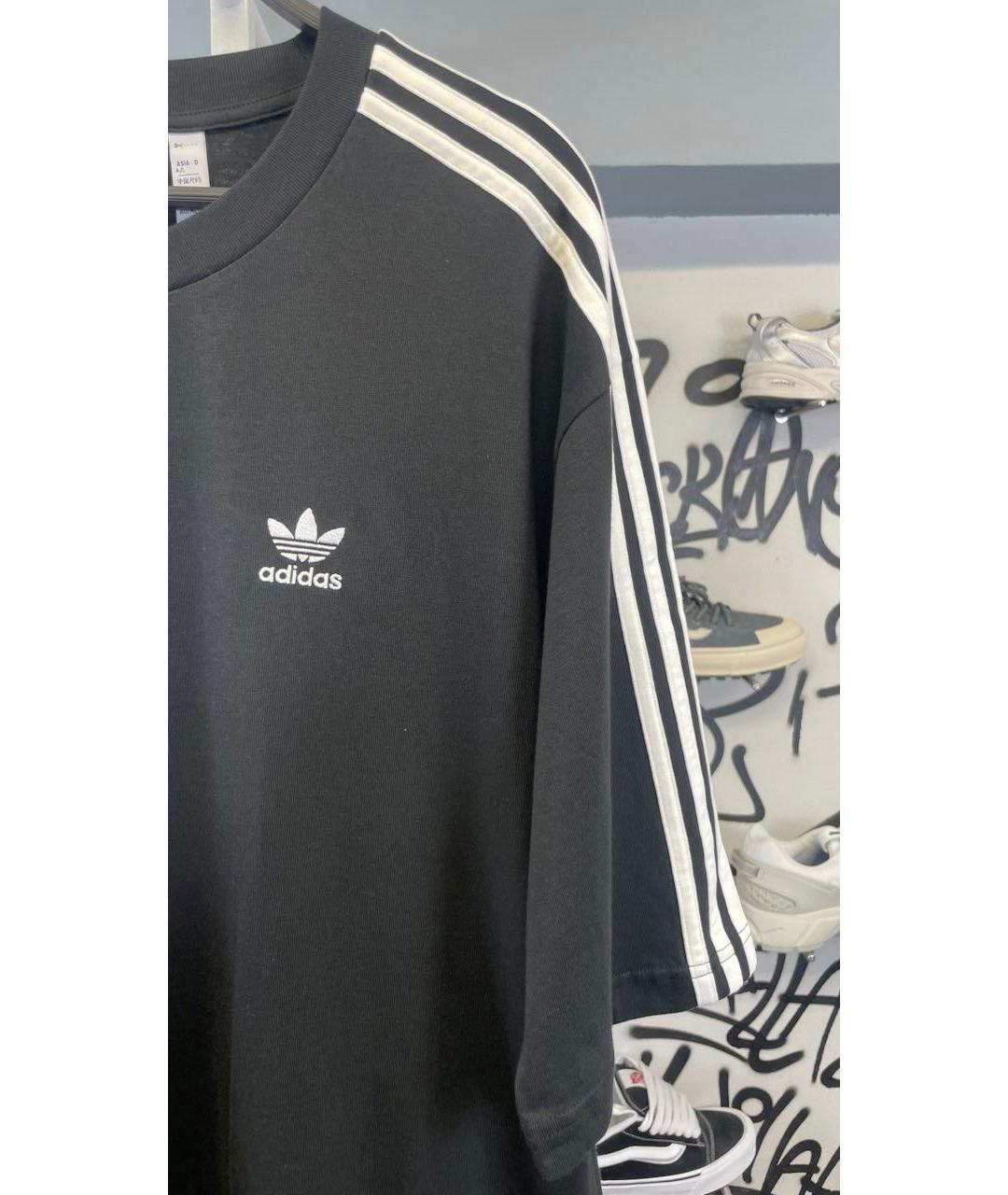 ADIDAS Черная хлопковая футболка, фото 5