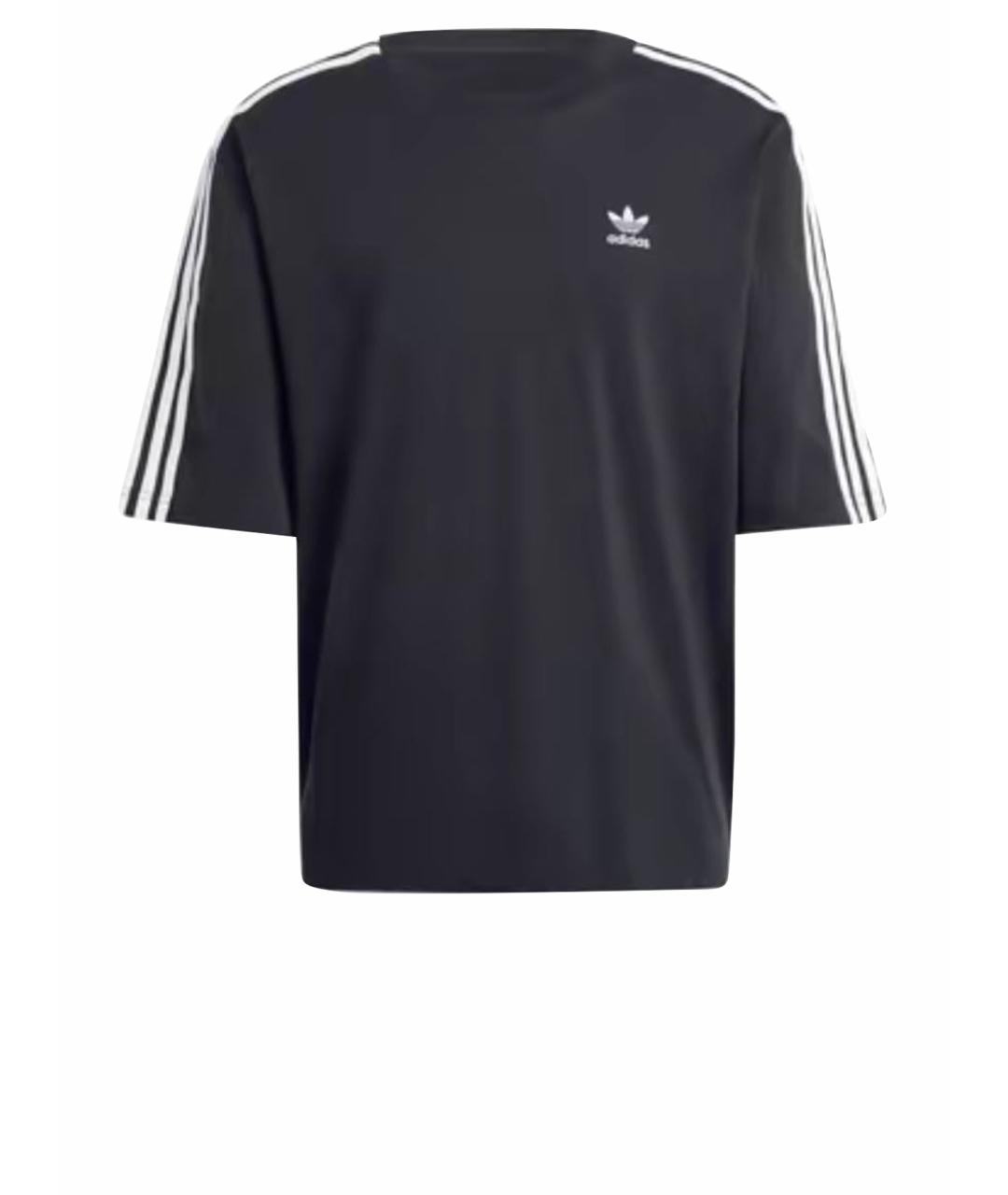 ADIDAS Черная хлопковая футболка, фото 1