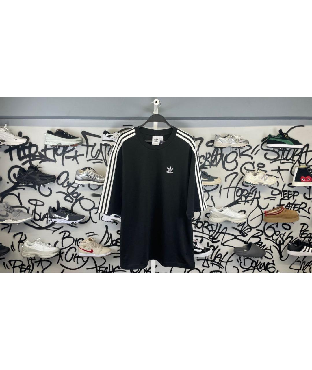 ADIDAS Черная хлопковая футболка, фото 7