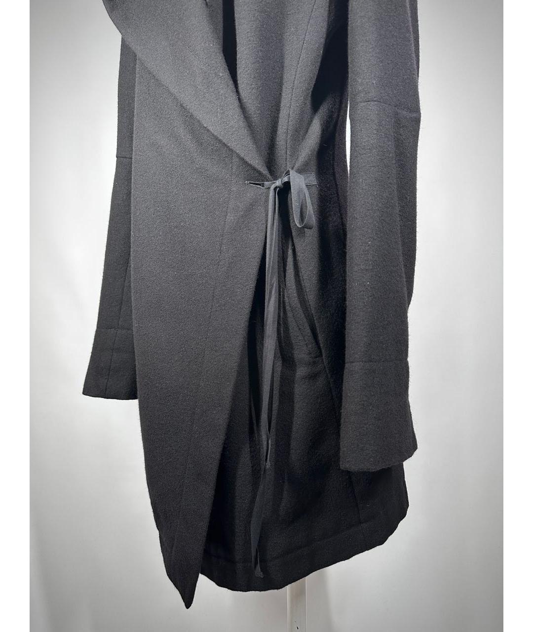 ANN DEMEULEMEESTER Черное шерстяное пальто, фото 3