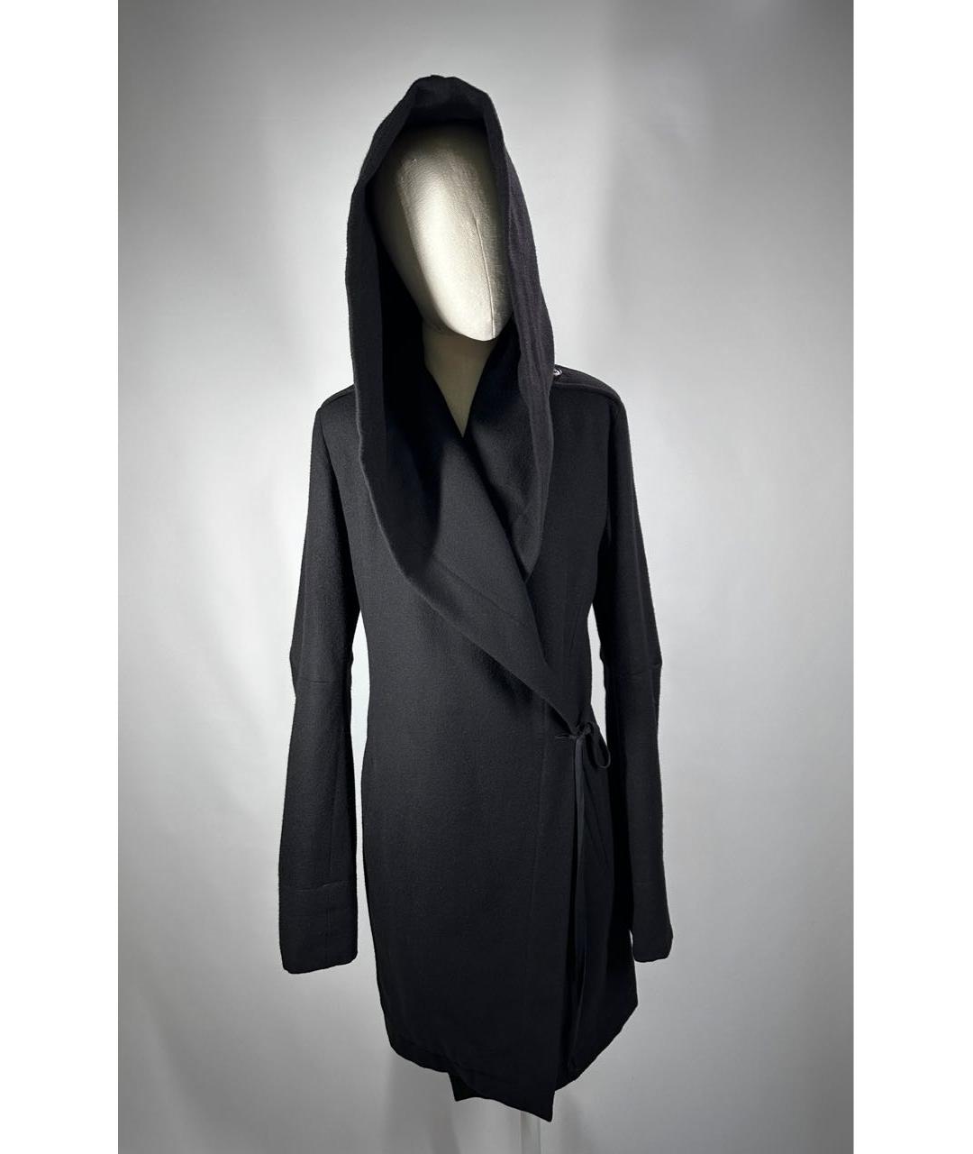 ANN DEMEULEMEESTER Черное шерстяное пальто, фото 9