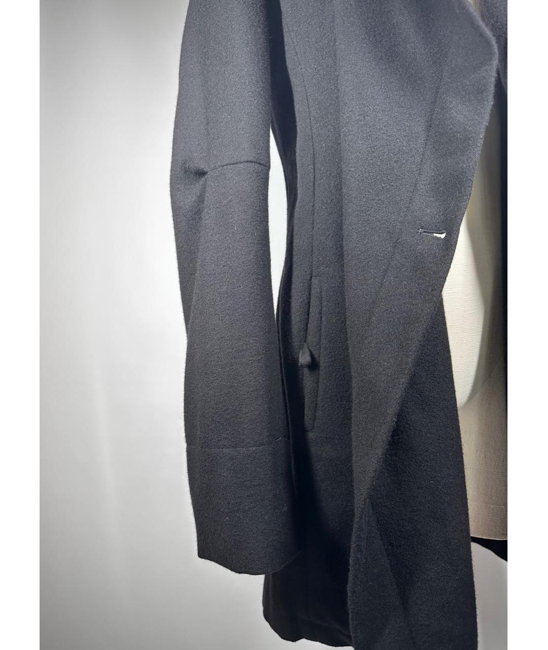 ANN DEMEULEMEESTER Черное шерстяное пальто, фото 6