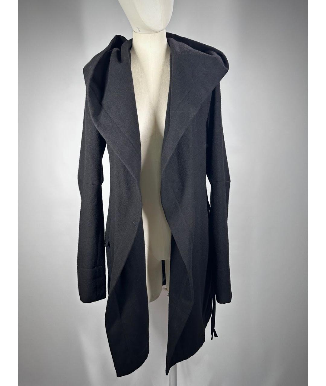 ANN DEMEULEMEESTER Черное шерстяное пальто, фото 7