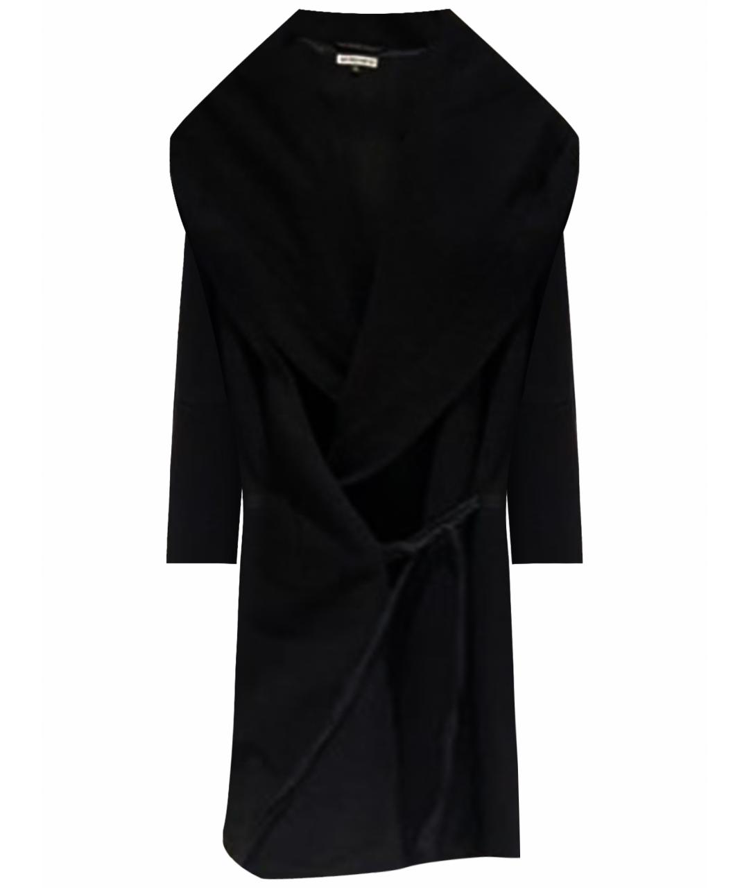 ANN DEMEULEMEESTER Черное шерстяное пальто, фото 1